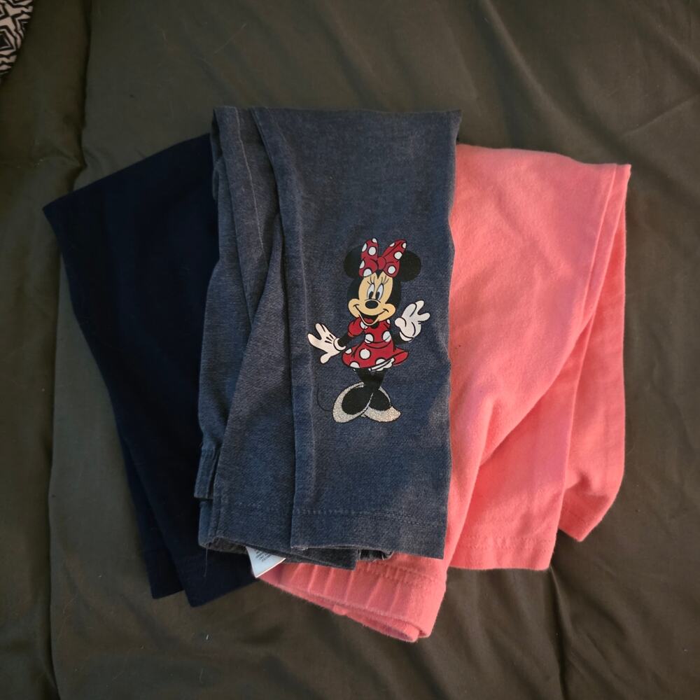 Lot of 3 girls pant. Toddler Leggings including Minnie Mouse.